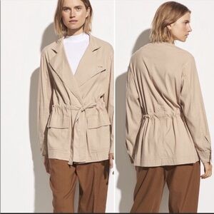 VINCE Oversized Drapey Linen Jacket in Oat Size Small NWT